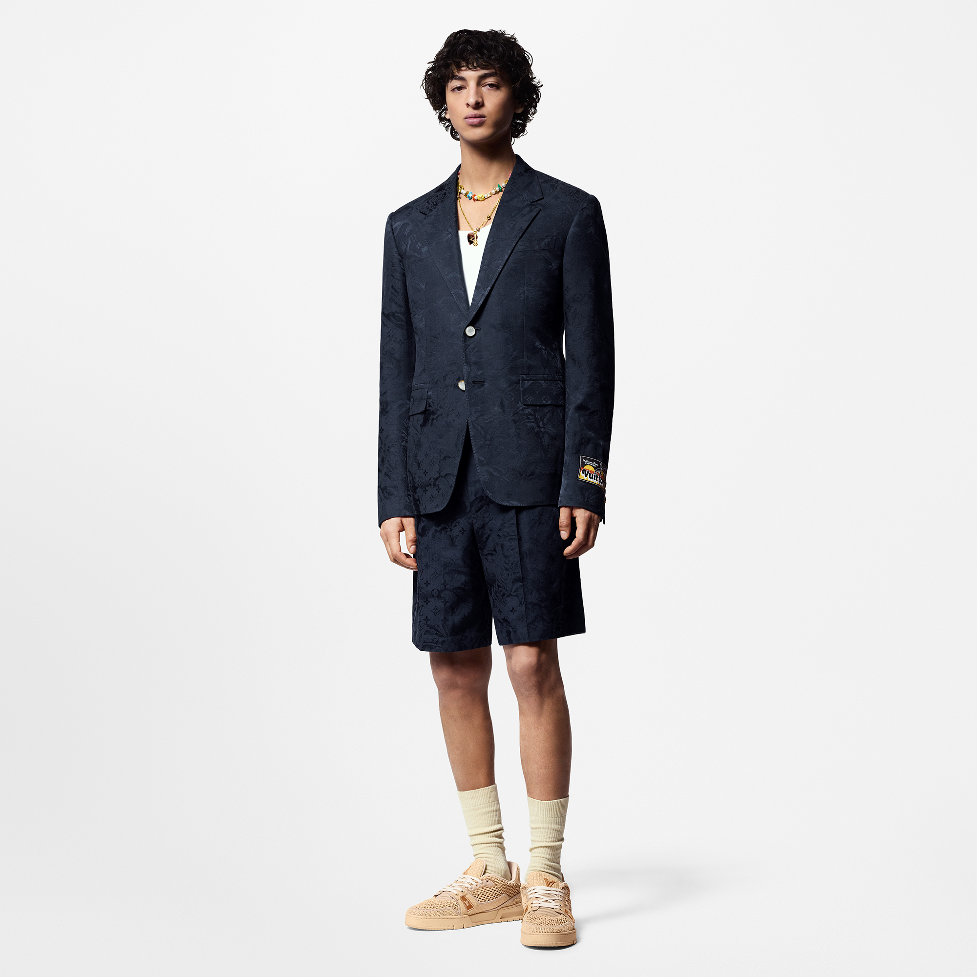 Monogram  Cotton-Blend Tailored Shorts  in Men's Ready-to-Wear Pants collections by Louis Vuitton (Product zoom)